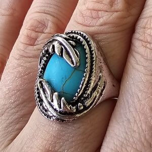 🍃 Feather Wrapped Turquoise Ring